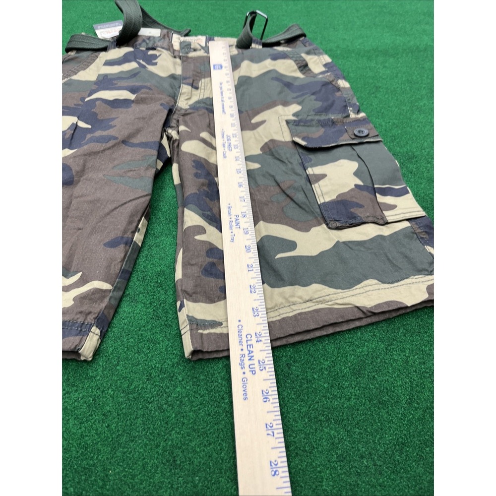 Ablanche Green Camo Cargo Shorts Belt & Pockets Mens Size 34 NWT - Picture 9 of 9